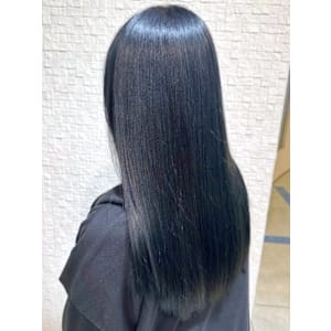 ブルーグレー ブリーチカラー ダメージレス ツヤ髪 ロング