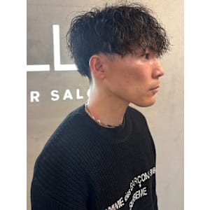 刈り上げ ツイスパ マッシュ 黒髪 メンズパーマ 20代