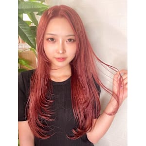 縮毛＋ブリーチのロングレイヤー【飯田淳平】