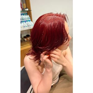ブリーチなしダブルカラー/海外風レッドヘアー