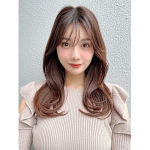 後れ毛が可愛い顔周りハイレイヤーロングチェリーブラウン  - AFLOAT/L 錦糸町【アフロートエル】【アフロートエル キンシチョウ】掲載中