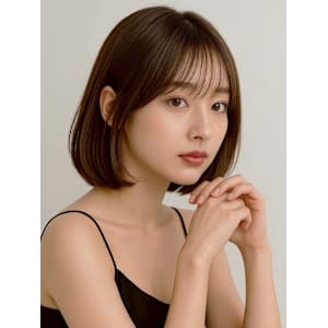 ナチュラルボブ前髪ありイメチェンショートボブ