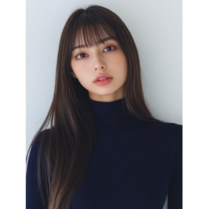 ストレート　アッシュブラウン　髪質改善　ロング　20代30代