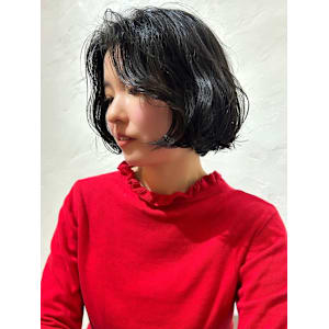 ワンレン　くびショートれボブ　レイヤーカット　骨格小顔カット