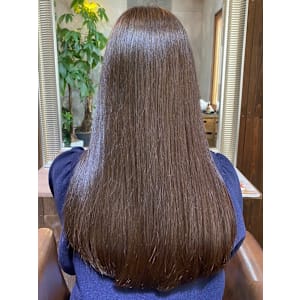 チョコレートブラウン　艶髪ストレート　スーパーロング