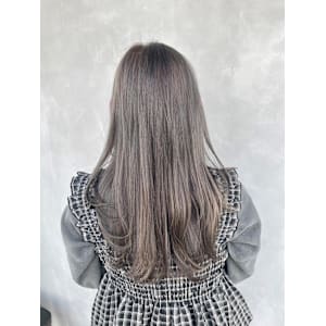 グレーシルバー/グレージュ/ブリーチなしダブルカラー