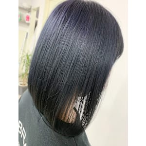 色落ちまで美しい✨艶感ブルーブラック×美シルエットボブ