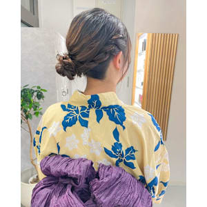 【hinari】#浴衣ヘアアレンジ #お団子アレンジ