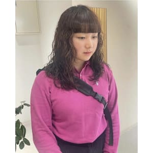 【sakura】くるくるパーマ/前髪ぱっつん