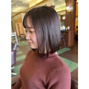 切りっぱなしボブ/髪質改善ストレート