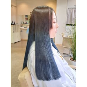 10代20代30代：ツートンカラーストレート《ディープシー》