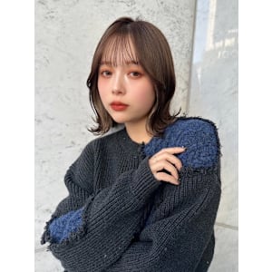 髪質改善グレージュカラー外ハネボブ美髪Zina