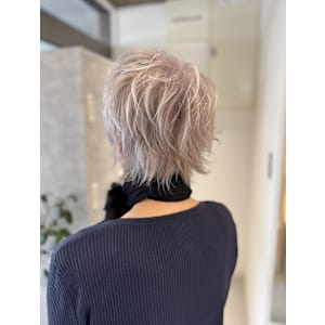 小顔ショート/ベリーショート/ブリーチ　ブロンド/ウルフ