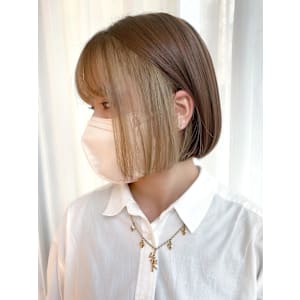 【felice MICHI 石井あすか】丸みボブ ブリーチ 