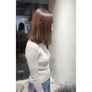 《花屋併設》ピンクブラウン/切りっぱなしボブ/ガーリー