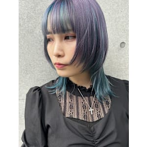 ウルフカット ケアブリーチ インナーカラー 推しカラー 