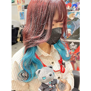 ヒプマイ 観音坂独歩 ケアブリーチ ターコイズ インナーカラ