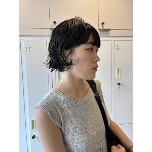 ミニボブ×パーマ