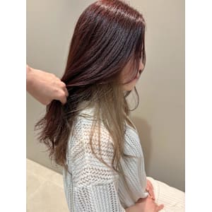 インナーチェリーレッド×ベージュ - 半個室型美容室 Sourire 箱崎店【ハンコシツガタビヨウシツスーリールハコザキテン】掲載中