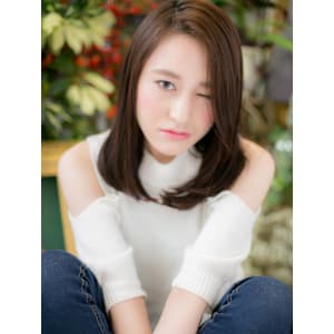 小顔に見える★大人かわいいツヤロブ　くすみベージュ