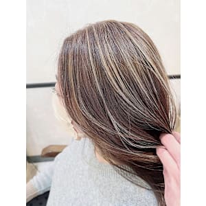 ハイライト/艶髪ロング/コントラストカラー