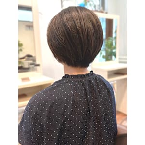 白髪染め白髪ぼかし大人ショートボブ大人かわいい30代40代