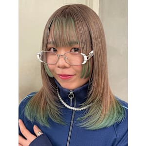 グラデーション ダブルカラー × ベージュ ミントグリーン