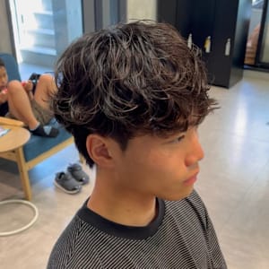 [藤沢]メンズカット茶髪マッシュ40%シャドウパーマ