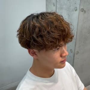 [藤沢]メンズカット茶髪マッシュ40%シャドウパーマ