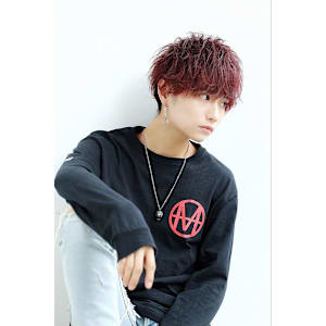 無造作質感　ディープレッドマッシュ