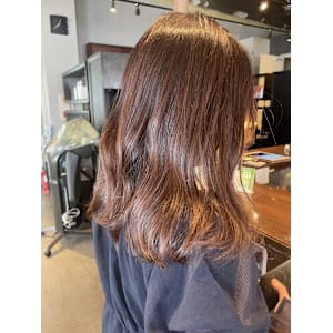 セミロング/ラベージュ/透明感