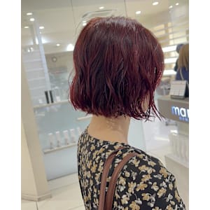 暖色ボブパーマ