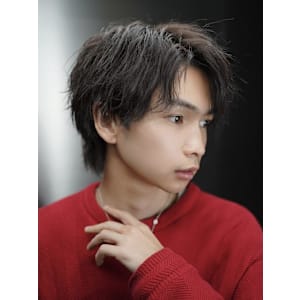 ソフトツイストアップバング 黒髪