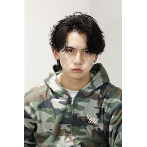 かき上げフェザーパーマ