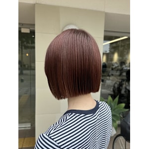 ボブ×ピンクブラウン