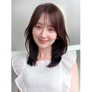 ミニウルフ前髪パーマ韓国くびれミディアムチェリーブラウン - AFLOAT/L 錦糸町【アフロートエル】【アフロートエル キンシチョウ】掲載中