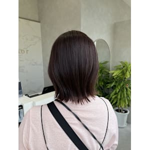 切りっぱなしボブ/ラベンダーカラー