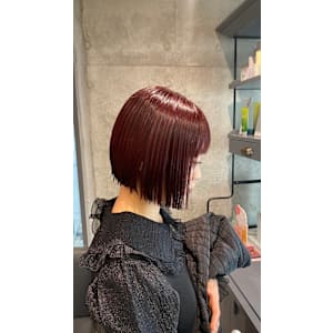 ボルドー/切りっぱなしボブ/ミニボブ
