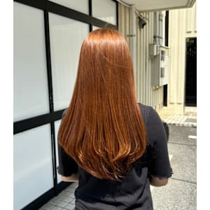 オレンジブラウン×レイヤーカット