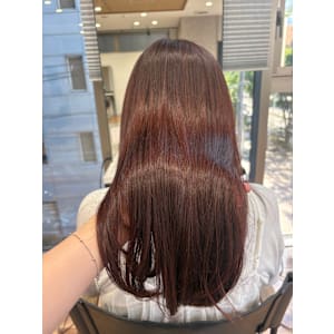 ブリーチなしピンクブラウン