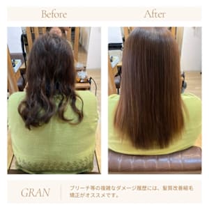 お客様髪質改善データ1858（複雑なダメージ履歴矯正）