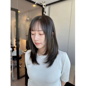 髪質改善グレージュカラーカーキベージュレイヤーロング錦糸町