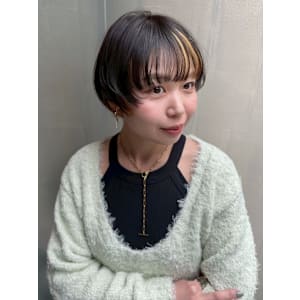 フェイスフレーミング ショートレイヤー アッシュグレー 美髪