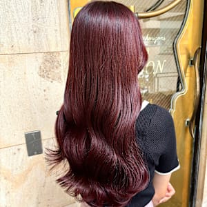 ブリーチなし大人の暖色カラー♪ワインレッド