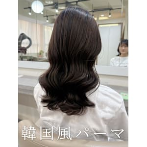 コテ巻き風パーマ/デジタルパーマ/レイヤーカット/韓国ヘア