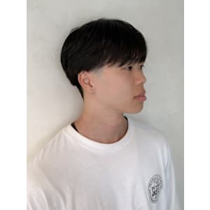 【メンズ シースルーバングマッシュ】