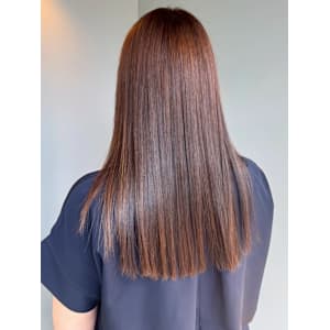 ベージュカラー 髪質改善 ストレートヘア ツヤ髪ロング