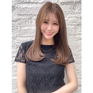 ハイトーンカラー ミルクティーベージュ ワンカール 20代