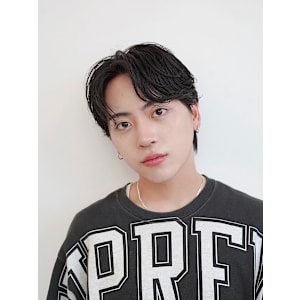 men's/メンズ/ブルーブラック/フェザーパーマ