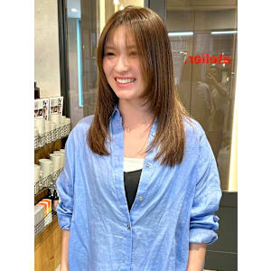 顔周りカット レイヤーカット ブリーチカラー 髪質改善 